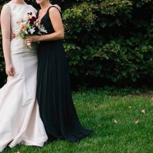 J Crew crepe floorlength bridesmaid dress in black